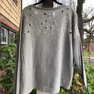 AEO Grey Sweatshirt with Embroidered Paisleys